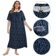 thumbnail image 3 of Womens Oversized Nightgown Pajama Dress Neck Lace Trim Loungewear Loose Long Comfy Sleep Dress XL-4XL, 3 of 7
