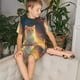 thumbnail image 4 of Fotbe Starry Sky Constellation Cat Pijama Estampada de 2 Piezas para Niños – Ropa de Dormir de Manga Corta Cómoda para Niños y Niñas, Camiseta y Shorts de Algodón-Small, 4 of 6