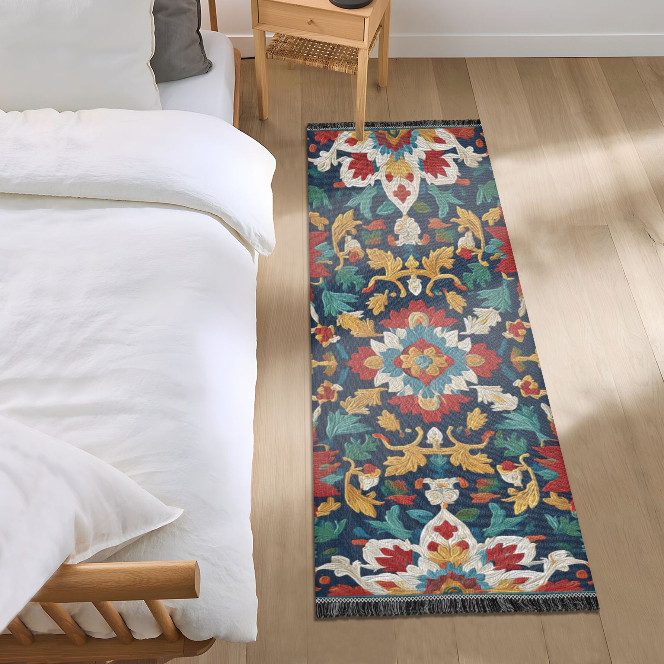 Bedroom Hallway Indoor Outdoor Mat With Rubber Backing Runner Rug Long Persian Pattern