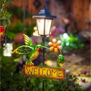 Panneau de bienvenue pour piquet de jardin solaire Crosslight Colibri