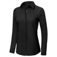 thumbnail image 3 of Camisa tipo túnica Ruisin para mujer, manga 3/4, con botones, color negro, talla S, 3 of 5