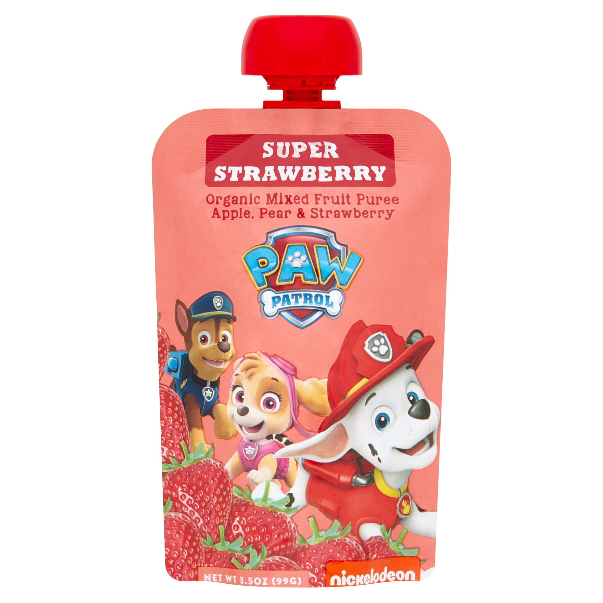 PAW Patrol Super Strawberry Organic Mixed Fruit Puree, 3.5 oz