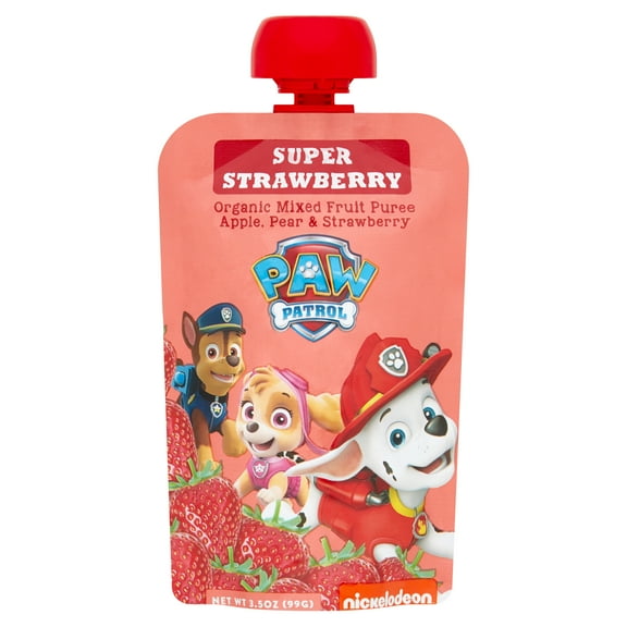 PAW Patrol Super Strawberry Organic Mixed Fruit Puree, 3.5 oz Toddler Snack