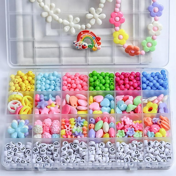 24 Grid Bracelet Making Kit, Jewelry Making Beads Bracelet craft Birthday  Gift Set for Kids Girls Teens Handcrafted Makings 