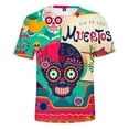 thumbnail image 3 of Sugar Skull Mexico Camiseta Anime Dibujos animados Anime 3D Día de la Independencia de México Día de los Muertos, 3 of 5