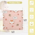 thumbnail image 2 of SKYSONIC 3 PCS Cartoon Cute Fox Baby Muslin Washcloths, Pink Pattern Face Towel Burp Cloths Ultra Soft Absorbent Cotton Bath Wipes Towels for Newborn Boys Girls, 2 of 7