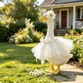 thumbnail image 5 of SHENGXINY Porch Goose Outfit, Bridal Tulle Tutu with Daisy Flower Headband for Patio Garden Lawn Home Decorations White 23 in, 5 of 6