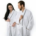 thumbnail image 5 of BNM Cotton Unisex Solid White Bathrobe, Large, 5 of 10