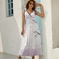 thumbnail image 5 of Japanese Ukiyo-e Cherry Blossoms Sleeveless Dress Dresses Women Summer Evening Dresses Ladies Bohemia Long Dresses, 5 of 9