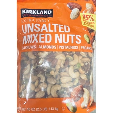 Signature Extra Fancy UNSALTED MIXED NUTS 40 oz Bag 2.5 Lbs
