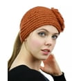 thumbnail image 4 of NYFASHION101 Stone Accent Hand Knitted Flower Winter Headband Headwrap - NAG320Y, Rust, 4 of 4