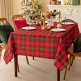 thumbnail image 6 of Christmas Rectangle Red Plaid Tablecloth - 60 x 84 Inch - Checkered Water Stain Resistant Table Cover, Washable Polyester Table Cloths for Xmas Dinner/Party Decoration/Holiday, 6 of 7
