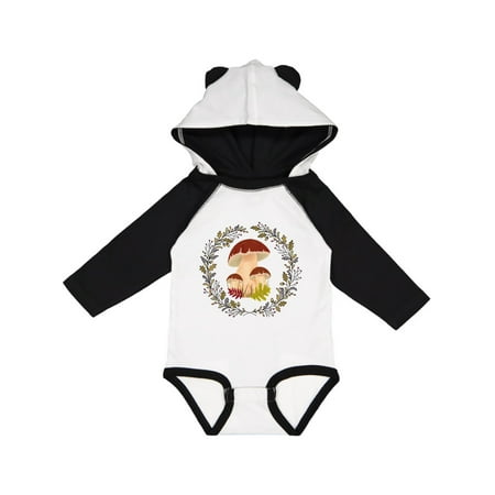 

Inktastic Cottagecore Mushroom Wreath Gift Baby Girl Long Sleeve Bodysuit