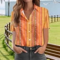 thumbnail image 5 of Karight Womens Leaf Print Short Sleeve Button Down Shirt - Collared Casual Blouse with Lightweight Fabric for Summer Daily Wear & Vacation Outfits, 5 of 7