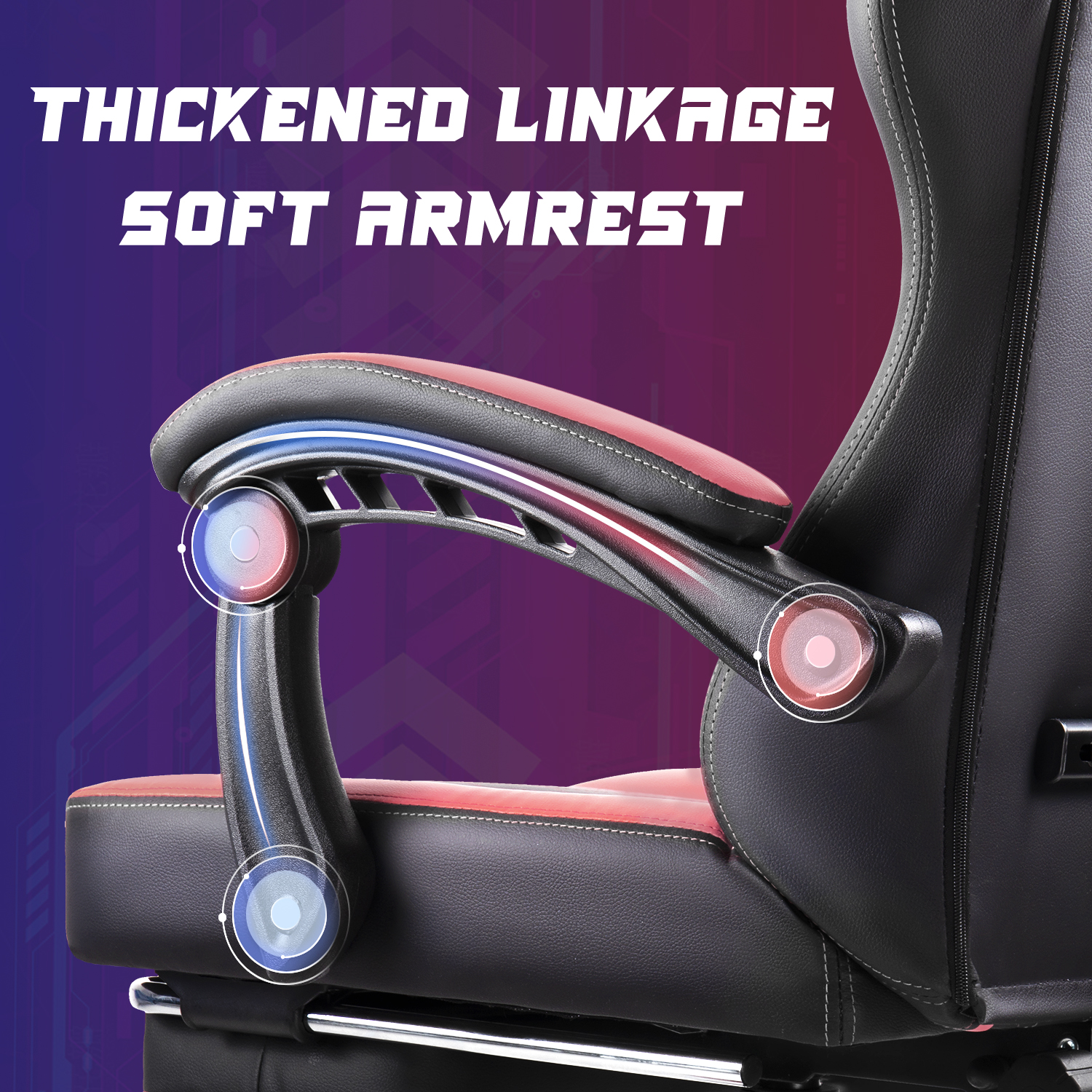 Bossin Gaming Chairs with Footrest, Massage Leather Game Chair for Adults, Big and Tall Gamer Chair with Headrest and Lumbar Support