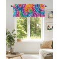 thumbnail image 6 of Tie-Dye Art Valances for Windows Watercolor Colorful Ethnic Style Abstract Art Dyeing Valance Rod Pocket Short Window Treatments Curtains for Kitchen Bathroom Living Room Bedroom, 42 x 18 Inch, 6 of 7
