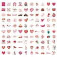thumbnail image 6 of 100pcs Cute Notebook Decoration Sticker Valentine's Day Stickers Labels Heart Shaped Stickers Journaling Supplies Anime Style Stickers, 6 of 8