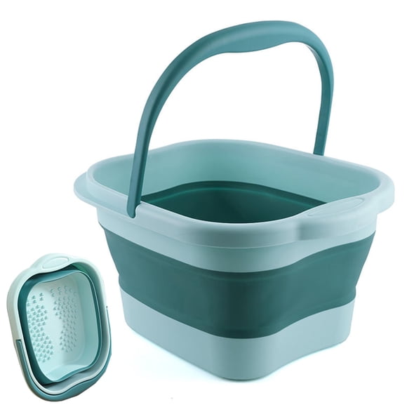 Leemeimei Baño de pies 15L (4 GL) Bañera plegable para pies con asa, masajeador de baño de spa para pies remojo de pies secos y agrietados, cubo de plástico para pies