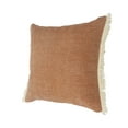 thumbnail image 6 of Ox Bay Bennett 20" x 20" Brown/White Solid Fringed Cotton Adult Decorative Throw Pillow, 6 of 9