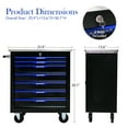 thumbnail image 2 of 7 DRAWERS MULTIFUNCTIONAL TOOL CART WITH WHEELS-BLACK BLUE, 2 of 17