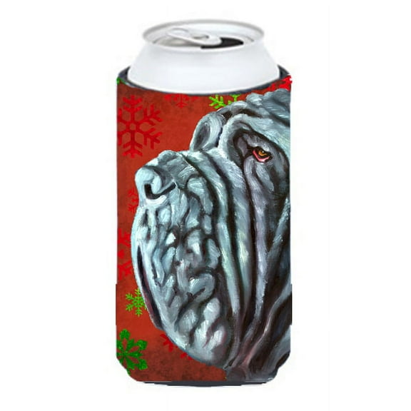 Neapolitan Mastiff Red Snowflakes Holiday Christmas Tall Boy Hugger