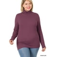thumbnail image 2 of Zenana Plus Size Brushed Microfiber Mock Turtleneck Long Sleeve Lightweight Tee Shirt Top, 2 of 5