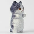 thumbnail image 3 of Flocking Resin Cartoon Cats Shape Resin Dolls Tabletop Cute Standing Animal Resin Decoration, 3 of 5