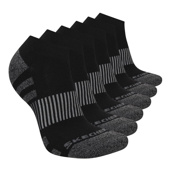 Skechers Women's Work Collection Quarter Crew Socks with Extended Cushion & Arch Support (6-Pairs)