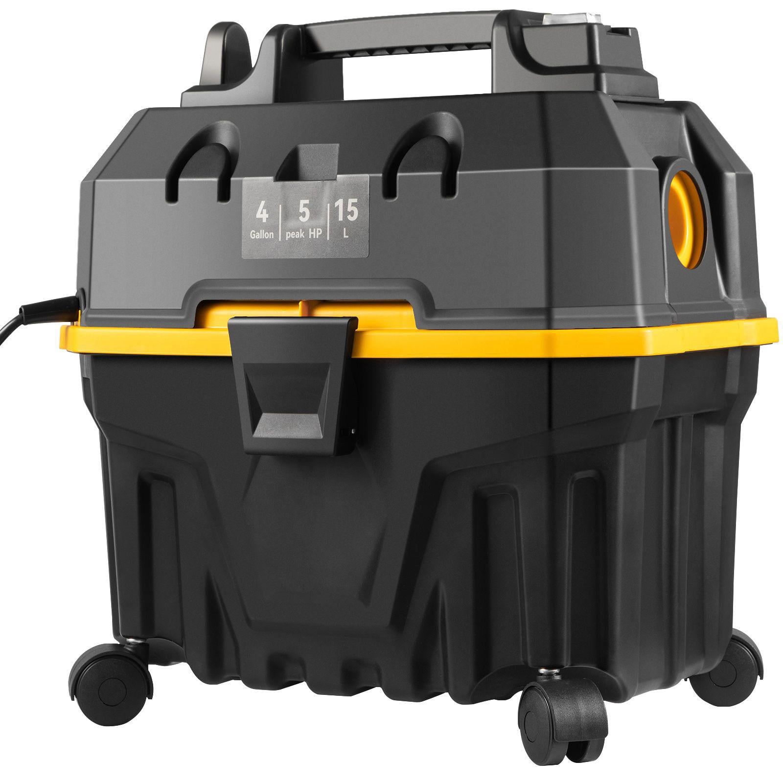 4 Gallon 5 Peak HP Wet Dry Vacuum Cleaner 3 in 1 with Blower Portable Attachments for Floor Furniture Crevice Car Cleaning ETL Certified Black Yellow