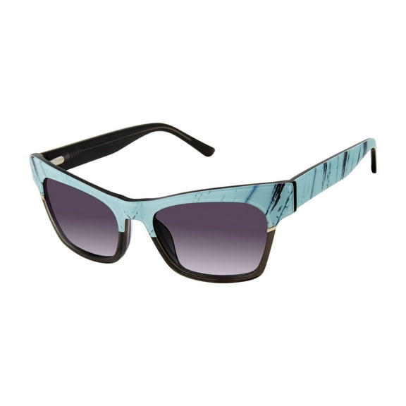 NEW L.A.M.B. LA563 Turquoise Sunglasses with Grey Lenses & LAMB Case