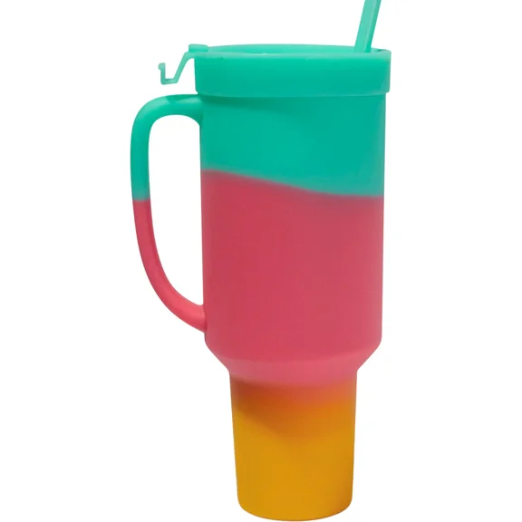 Silipint Silicone 64 oz WTFumbler (Handled Straw Tumbler), Aurora