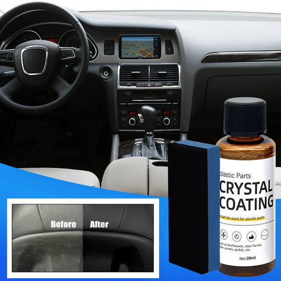 Whitish Plastic Restorer Coating for Cars, Automotive Interior Plastic Reviver for Faded Dashboards, Trim & Mirrors with High Gloss Protection