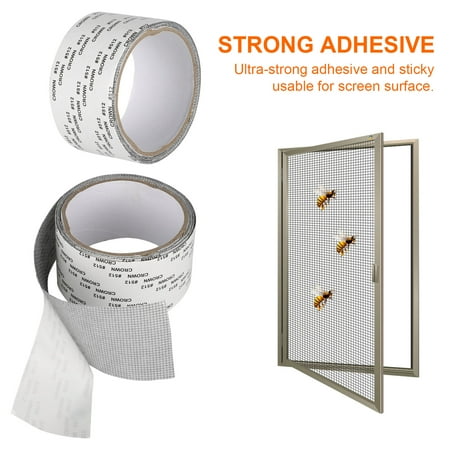 

Window Screen Patch Repair Kit Tape Strong Adhesive Long Lasting Fiberglass Covering Wire Mesh Screen Repair kit Repair Tape Seal for Screen of Window and Door tears Holes