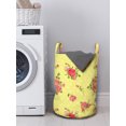 thumbnail image 3 of Rose Laundry Bag, Old Fashioned Pattern Feminine Romantic Bouquets Corsage on Dotted Backdrop, Basket with Handles Drawstring Closure for Laundromats, 13" x 19", Yellow Coral Green, by Ambesonne, 3 of 4