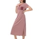 thumbnail image 5 of Camisón largo de verano para mujer, cómodo, con cuello redondo, holgado, de manga corta, para el hogar, 5 of 6