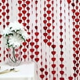 thumbnail image 4 of BalsaCircle Metallic Red Heart 6 feet Foil Tassels Fringe Backdrop Curtains Party Events, 4 of 8