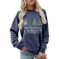 thumbnail image 2 of Clothing 2025 Delayuji Womens Oversized Sweatshirt Christmas Trees Sweatshirt Womens Funny Tree Camping Sweatshirt Casual Fall Pullover Tops Christmas Sweatshirt for Women Blue Xxl, 2 of 4