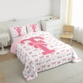 thumbnail image 3 of Feelyou Initial T Child Full Size Comforter Sets, Princess Bowknot Bedding Sets, 3pcs, 3 of 8