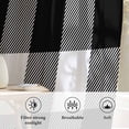 thumbnail image 6 of Black White Plaid Semi Sheer Curtains Drapes for Living Room,Bedroom,French Doors Window 108 Inches Long,Farmhouse Modern Abstract Art Buffalo Rod Pocket Chiffon Curtain Drapery Voile Draperies Panel, 6 of 8