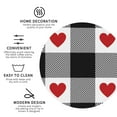 thumbnail image 4 of Disketp Heart Black Buffalo Plaid Gingham Funny Coasters,4 Pcs Leather Coasters With Holder, Perfect Housewarming Hostess Gifts,Protect Furniture From Water Marks Scratch, 4 of 9