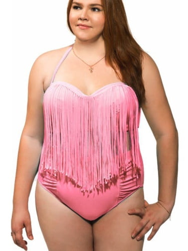 plus size tassel swimsuit