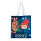 thumbnail image 1 of Ponyo en el Acantilado Bolso de tela con estampado de lienzo para mujer, bolsa de compras reutilizable y estética, con cremallera interior, regalo para mujer,40*40cm., 1 of 6