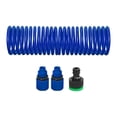 thumbnail image 1 of Manguera de jardín en espiral, manguera de agua para césped portátil para exteriores con conector rápido flexible para grifos, patios, camiones, Azul, 1 of 8