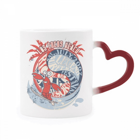 

World Beach Lobster Marine Organism Heat Sensitive Mug Red Color Changing Stoneware Cup
