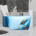 thumbnail image 3 of Bolsa de maquillaje de 3 piezas, bolsa de artículos de tocador, bolsa de cosméticos portátil, organizador de viaje, resistente al agua para mujeres, mármol, 3 of 8