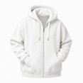 thumbnail image 6 of Men's Fleece Full Zip Hoodie, Fall Long Sleeve Hooded Sweatshirt Coat, Loose Causal Hoodie Jackets with Pockets, 6 of 7
