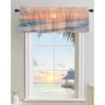 thumbnail image 3 of Modern Summer Seaside Sunset Sunrise Curtain Valances for Kitchen Windows,Rod Pocket Short Valance Ocean Beach Scenery Window Treatment for Living Room Bathroom Bedroom,60" x 18"-1 Panel, 3 of 9