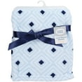 thumbnail image 3 of Luvable Friends Baby Boy Coral Fleece Blanket, Blue Diamond, One Size, 3 of 3