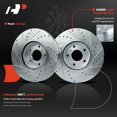 thumbnail image 5 of A-Premium 12.58 inch (319.6mm) Front Drilled and Slotted Disc Brake Rotors + Ceramic Pads Kit Compatible with Select Nissan Models - Altima 2006, Maxima 2004-2008, Murano 2005-2007/2012, 6-PC Set, 5 of 8