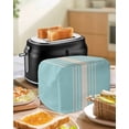 thumbnail image 4 of Aqua Beige Striped Small Toaster Cover 2 Slice, Kitchen Appliance Covers, Modern Farmhouse Retro Lines Toaster Oven Cover with Loop, Bread Machine Cover Polyester Dust Cover Protection, 4 of 4